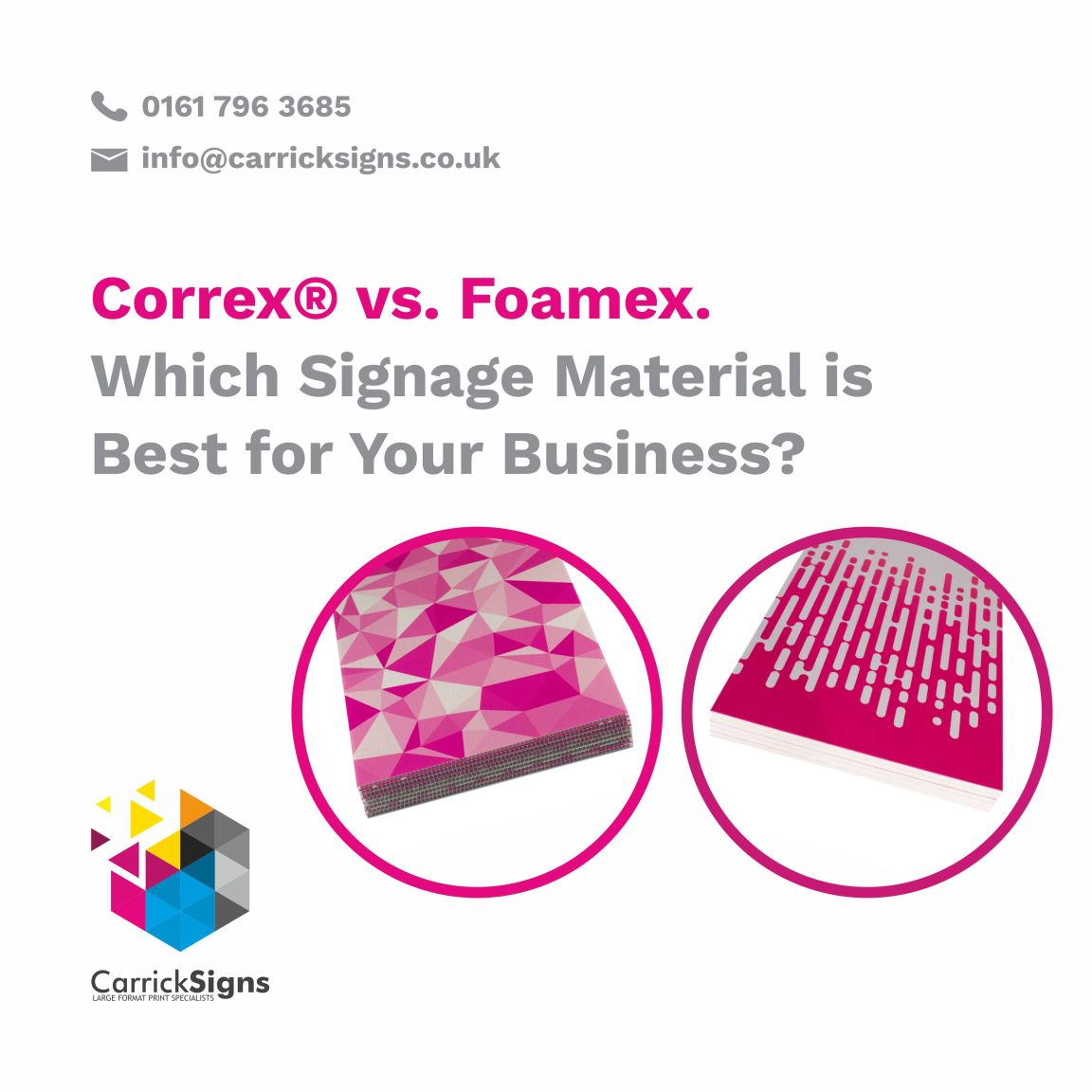 Correx® vs. Foamex. Which Signage Material is Best for Your Business?