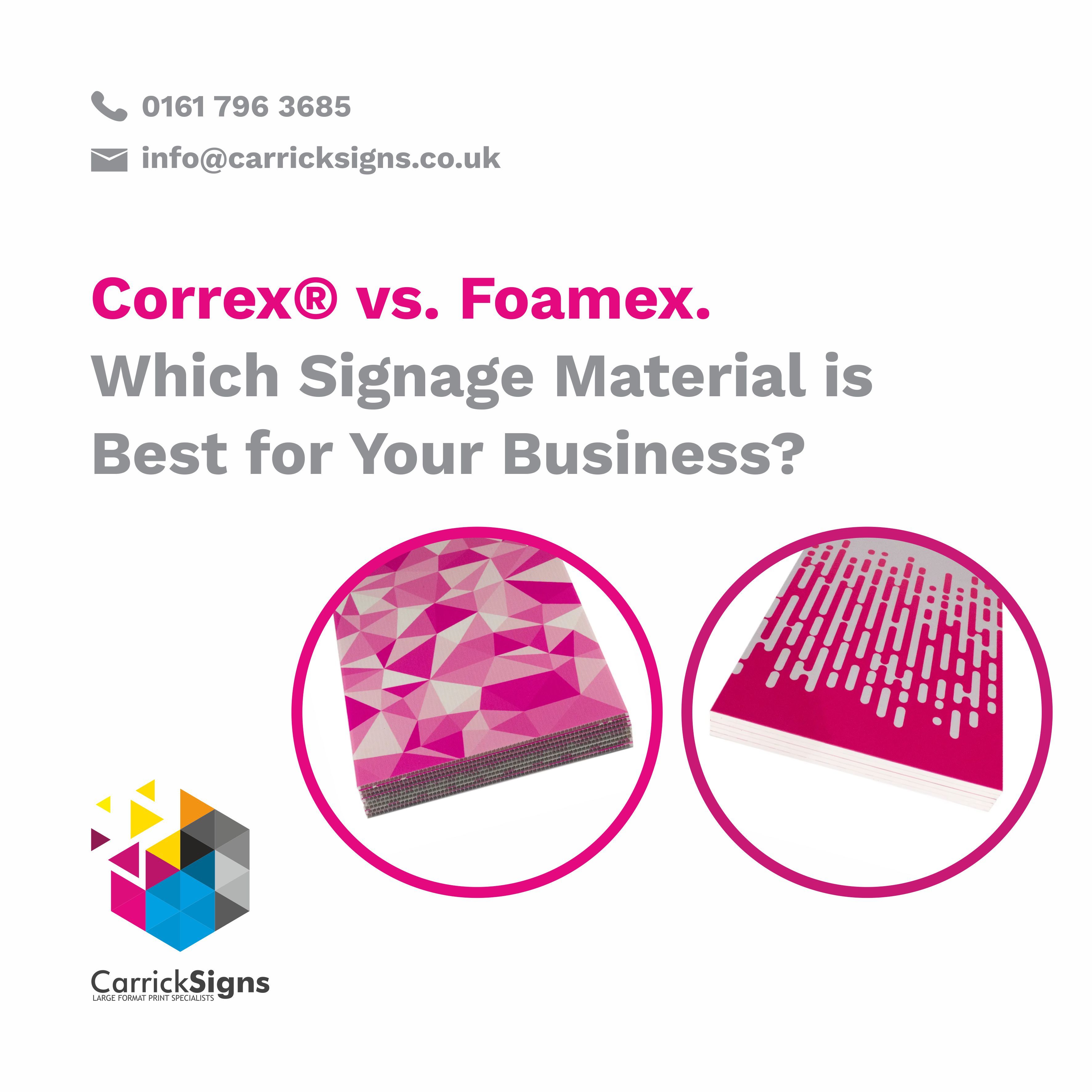 Correx® vs. Foamex. Which Signage Material is Best for Your Business?