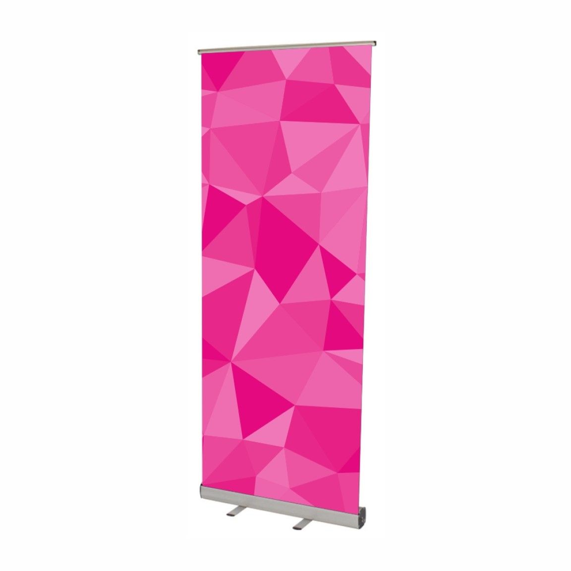 Professional roller banner featuring custom graphics, designed for exhibitions, offices, events, and promotional displays.