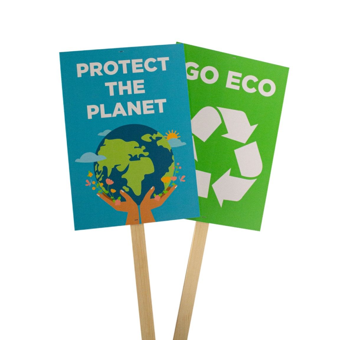 Eco-friendly placards made from recyclable board for campaigns and demonstrations